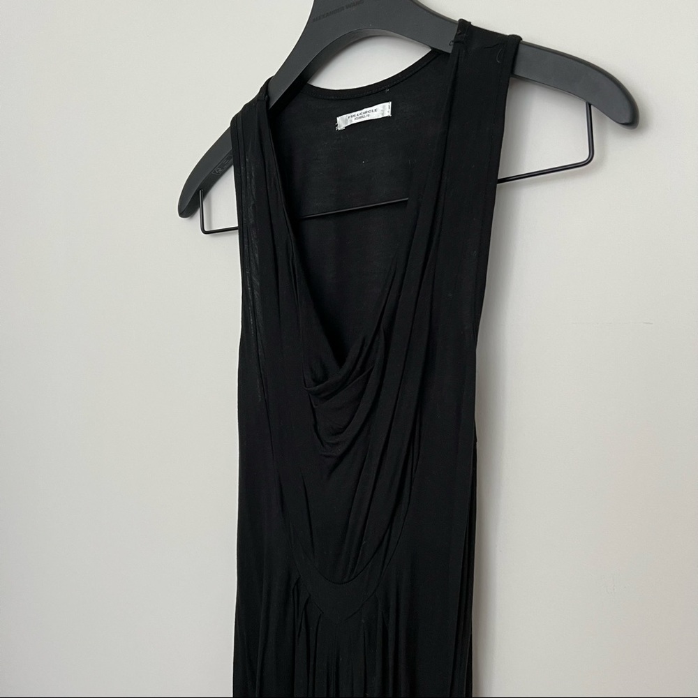 FULLCIRCLE • Black Flowy Cowel Dress with Pockets